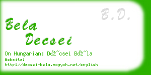 bela decsei business card